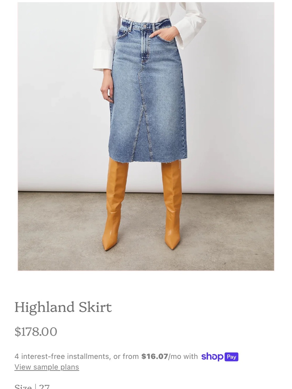 Rails Denim Midi Skirt - Blue